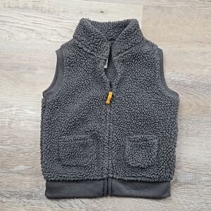 Just One You By Carter's 18m Boys Cozy Gray Kids Fleece Vest Zip Winter Fall